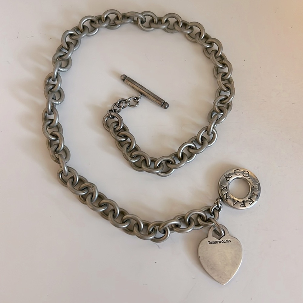 Authentic Tiffany and Company heart tag necklace vintage mint condition 925